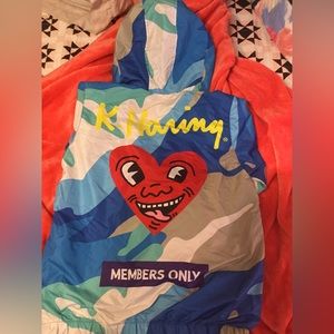 K. Haring X Members Only Hood Ie Zip up size Small